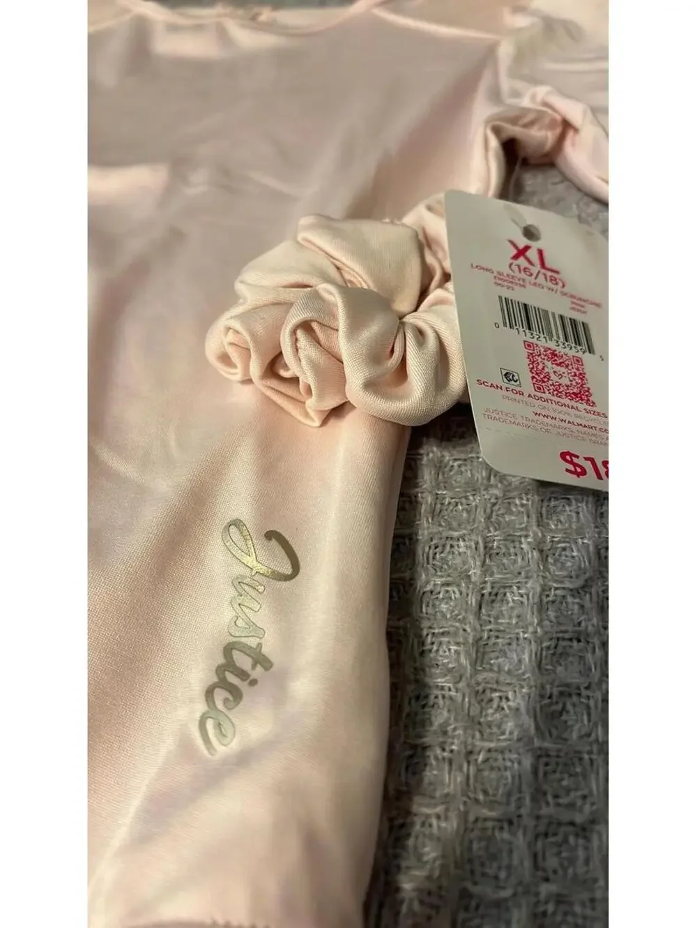 Leotard Girls Size 16/18 Long Sleeve Gymnastics/Dance Light Pink
